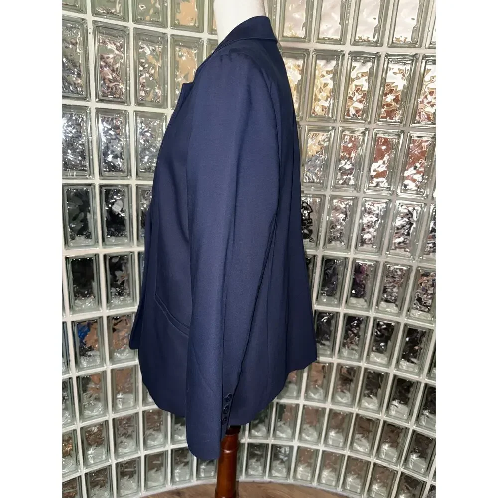 CHICO’S cotton blend navy blue blazer - size 2 (12-14/L)